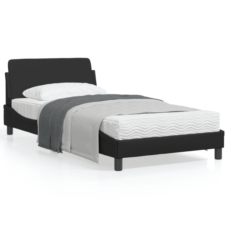 vidaXL Bettgestell mit Kopfteil Schwarz 100x200 cm Kunstleder vidaXL Bettgestell mit Kopfteil Schwarz 100x200 cm Kunstleder