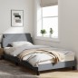vidaXL Bettgestell mit Kopfteil Hellgrau 100x200 cm Stoff vidaXL Bettgestell mit Kopfteil Hellgrau 100x200 cm Stoff