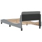 vidaXL Bettgestell mit Kopfteil Hellgrau 100x200 cm Stoff vidaXL Bettgestell mit Kopfteil Hellgrau 100x200 cm Stoff