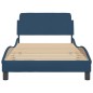 vidaXL Bettgestell mit Kopfteil ohne Matratze Blau 100x200 cm Stoff vidaXL Bettgestell mit Kopfteil ohne Matratze Blau 100x200 cm Stoff