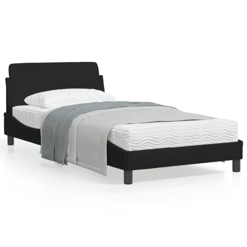 vidaXL Bettgestell mit Kopfteil Schwarz 100x200 cm Stoff vidaXL Bettgestell mit Kopfteil Schwarz 100x200 cm Stoff