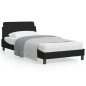 vidaXL Bettgestell mit Kopfteil Schwarz 100x200 cm Stoff vidaXL Bettgestell mit Kopfteil Schwarz 100x200 cm Stoff