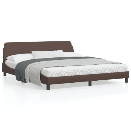 vidaXL Bettgestell mit Kopfteil Braun 180x200 cm Kunstleder