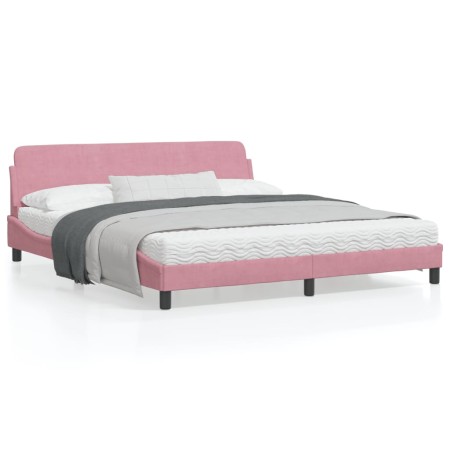 vidaXL Bettgestell mit Kopfteil ohne Matratze Rosa 180x200 cm Samt