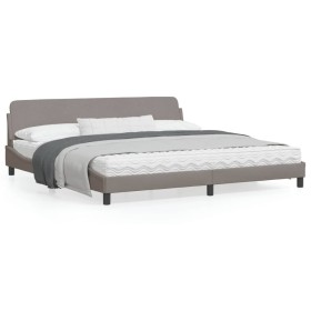 vidaXL Bettgestell mit Kopfteil Taupe 200x200 cm Stoff