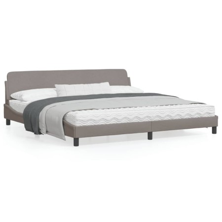 vidaXL Bettgestell mit Kopfteil Taupe 200x200 cm Stoff