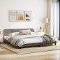vidaXL Bettgestell mit Kopfteil Taupe 200x200 cm Stoff vidaXL Bettgestell mit Kopfteil Taupe 200x200 cm Stoff
