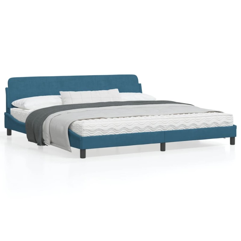 vidaXL Bettgestell mit Kopfteil Blau 200x200 cm Samt vidaXL Bettgestell mit Kopfteil Blau 200x200 cm Samt