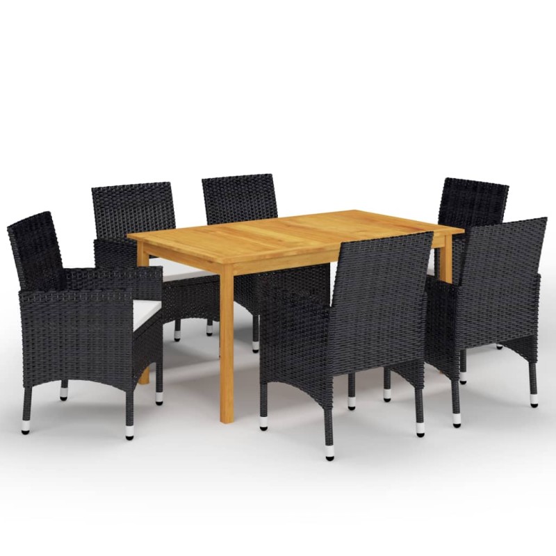 vidaXL 7-tlg. Garten-Essgruppe Schwarz vidaXL 7-tlg. Garten-Essgruppe Schwarz