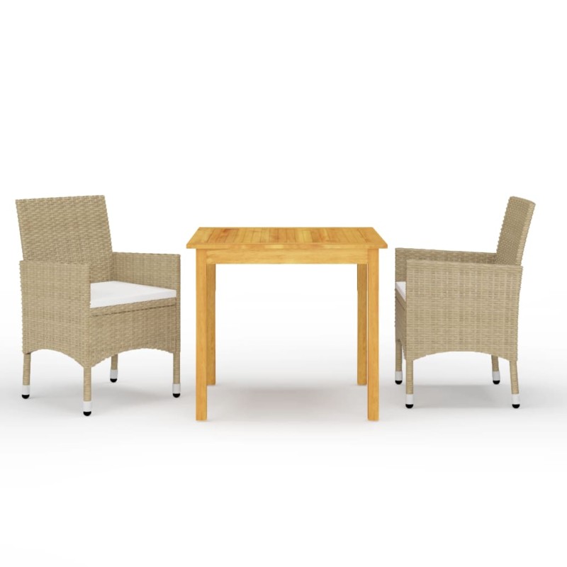 vidaXL 3-tlg. Garten-Essgruppe Beige vidaXL 3-tlg. Garten-Essgruppe Beige