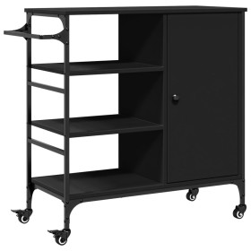 vidaXL Küchenwagen Schwarz 87,5x38,5x84,5 cm Holzwerkstoff