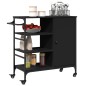 vidaXL Küchenwagen Schwarz 87,5x38,5x84,5 cm Holzwerkstoff vidaXL Küchenwagen Schwarz 87,5x38,5x84,5 cm Holzwerkstoff
