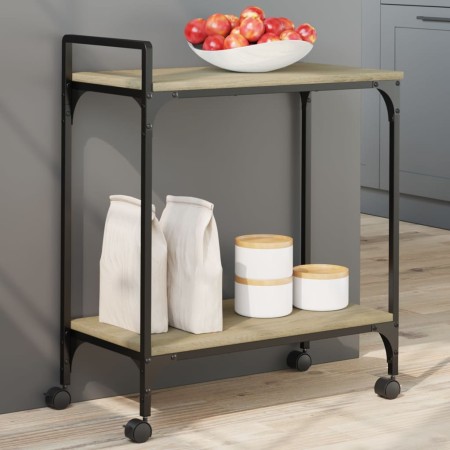 vidaXL Küchenwagen Sonoma-Eiche 60,5x31x72,5 cm Holzwerkstoff