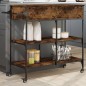 vidaXL Küchenwagen Räuchereiche 105x42x95 cm Holzwerkstoff vidaXL Küchenwagen Räuchereiche 105x42x95 cm Holzwerkstoff