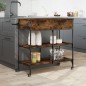 vidaXL Küchenwagen Räuchereiche 105x42x95 cm Holzwerkstoff vidaXL Küchenwagen Räuchereiche 105x42x95 cm Holzwerkstoff