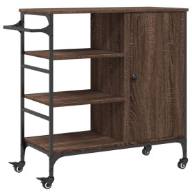 vidaXL Küchenwagen Braun Eichen-Optik 87,5x38,5x84,5 cm Holzwerkstoff