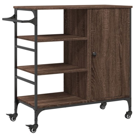 vidaXL Küchenwagen Braun Eichen-Optik 87,5x38,5x84,5 cm Holzwerkstoff