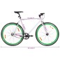 vidaXL Fahrrad mit Festem Gang Weiß und Grün 700c 51 cm vidaXL Fahrrad mit Festem Gang Weiß und Grün 700c 51 cm