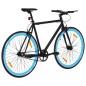 vidaXL Fahrrad mit Festem Gang Schwarz und Blau 700c 55 cm vidaXL Fahrrad mit Festem Gang Schwarz und Blau 700c 55 cm