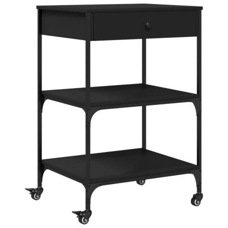 vidaXL Küchenwagen Schwarz 60x48x89,5 cm Holzwerkstoff
