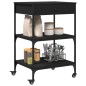 vidaXL Küchenwagen Schwarz 60x48x89,5 cm Holzwerkstoff vidaXL Küchenwagen Schwarz 60x48x89,5 cm Holzwerkstoff
