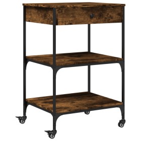 vidaXL Küchenwagen Räuchereiche 60x48x89,5 cm Holzwerkstoff