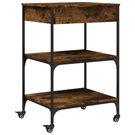 vidaXL Küchenwagen Räuchereiche 60x48x89,5 cm Holzwerkstoff
