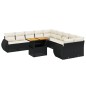 vidaXL 11-tlg. Garten-Sofagarnitur mit Kissen Schwarz Poly Rattan vidaXL 11-tlg. Garten-Sofagarnitur mit Kissen Schwarz Poly Rattan