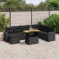 vidaXL 9-tlg. Garten-Sofagarnitur mit Kissen Schwarz Poly Rattan vidaXL 9-tlg. Garten-Sofagarnitur mit Kissen Schwarz Poly Rattan