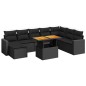 vidaXL 9-tlg. Garten-Sofagarnitur mit Kissen Schwarz Poly Rattan vidaXL 9-tlg. Garten-Sofagarnitur mit Kissen Schwarz Poly Rattan
