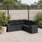vidaXL 5-tlg. Garten-Sofagarnitur mit Kissen Schwarz Poly Rattan vidaXL 5-tlg. Garten-Sofagarnitur mit Kissen Schwarz Poly Rattan