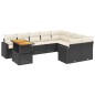 vidaXL 10-tlg. Garten-Sofagarnitur mit Kissen Schwarz Poly Rattan vidaXL 10-tlg. Garten-Sofagarnitur mit Kissen Schwarz Poly Rattan