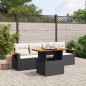 vidaXL 5-tlg. Garten-Sofagarnitur mit Kissen Schwarz Poly Rattan vidaXL 5-tlg. Garten-Sofagarnitur mit Kissen Schwarz Poly Rattan