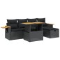 vidaXL 6-tlg. Garten-Sofagarnitur mit Kissen Schwarz Poly Rattan vidaXL 6-tlg. Garten-Sofagarnitur mit Kissen Schwarz Poly Rattan