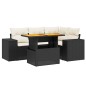 vidaXL 5-tlg. Garten-Sofagarnitur mit Kissen Schwarz Poly Rattan vidaXL 5-tlg. Garten-Sofagarnitur mit Kissen Schwarz Poly Rattan