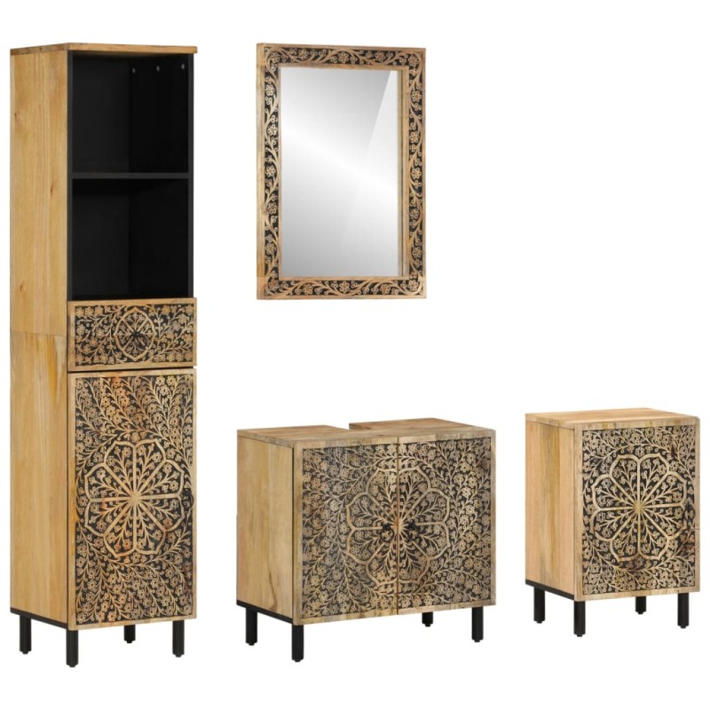 vidaXL 4-tlg. Badmöbel-Set Massivholz Mango vidaXL 4-tlg. Badmöbel-Set Massivholz Mango