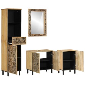 vidaXL 4-tlg. Badmöbel-Set Massivholz Mango