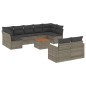 vidaXL 10-tlg. Garten-Sofagarnitur mit Kissen Grau Poly Rattan vidaXL 10-tlg. Garten-Sofagarnitur mit Kissen Grau Poly Rattan