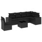 vidaXL 7-tlg. Garten-Sofagarnitur mit Kissen Schwarz Poly Rattan vidaXL 7-tlg. Garten-Sofagarnitur mit Kissen Schwarz Poly Rattan