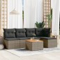 vidaXL 6-tlg. Garten-Sofagarnitur mit Kissen Grau Poly Rattan vidaXL 6-tlg. Garten-Sofagarnitur mit Kissen Grau Poly Rattan