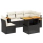 vidaXL 6-tlg. Garten-Sofagarnitur mit Kissen Schwarz Poly Rattan vidaXL 6-tlg. Garten-Sofagarnitur mit Kissen Schwarz Poly Rattan