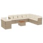 vidaXL 11-tlg. Garten-Sofagarnitur mit Kissen Beige Poly Rattan vidaXL 11-tlg. Garten-Sofagarnitur mit Kissen Beige Poly Rattan