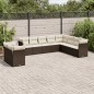 vidaXL 10-tlg. Garten-Sofagarnitur mit Kissen Braun Poly Rattan vidaXL 10-tlg. Garten-Sofagarnitur mit Kissen Braun Poly Rattan