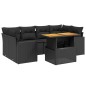 vidaXL 7-tlg. Garten-Sofagarnitur mit Kissen Schwarz Poly Rattan vidaXL 7-tlg. Garten-Sofagarnitur mit Kissen Schwarz Poly Rattan