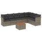 vidaXL 8-tlg. Garten-Sofagarnitur mit Kissen Grau Poly Rattan vidaXL 8-tlg. Garten-Sofagarnitur mit Kissen Grau Poly Rattan