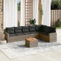 vidaXL 8-tlg. Garten-Sofagarnitur mit Kissen Grau Poly Rattan vidaXL 8-tlg. Garten-Sofagarnitur mit Kissen Grau Poly Rattan