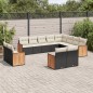 vidaXL 12-tlg. Garten-Sofagarnitur mit Kissen Schwarz Poly Rattan vidaXL 12-tlg. Garten-Sofagarnitur mit Kissen Schwarz Poly Rattan