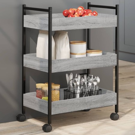 vidaXL Küchenwagen Grau Sonoma 50x30x70 cm Holzwerkstoff