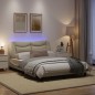 vidaXL Bettgestell mit LED Creme 140x190 cm Stoff vidaXL Bettgestell mit LED Creme 140x190 cm Stoff