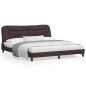 vidaXL Bettgestell mit LED Dunkelbraun 180x200 cm Stoff vidaXL Bettgestell mit LED Dunkelbraun 180x200 cm Stoff